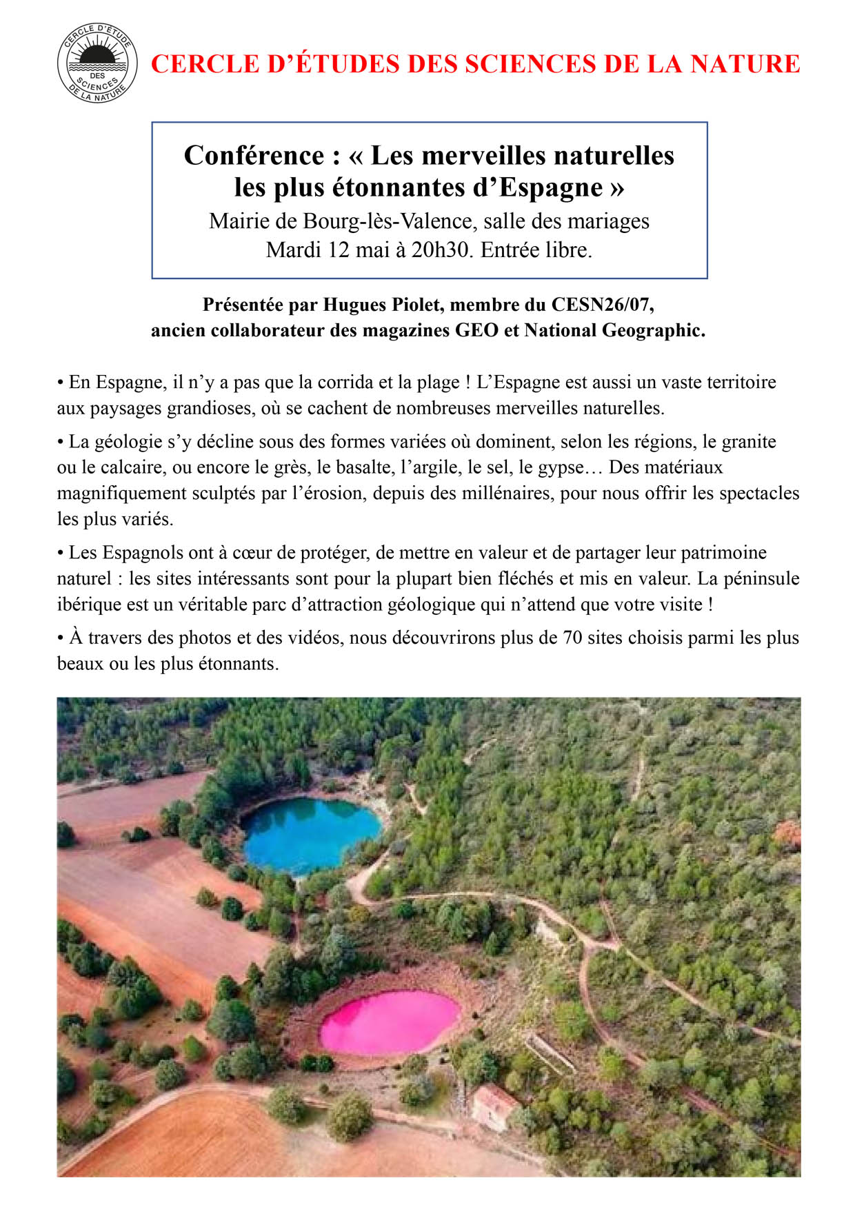 Conférence Les merveilles naturelles les plus étonnantes d’Espagne